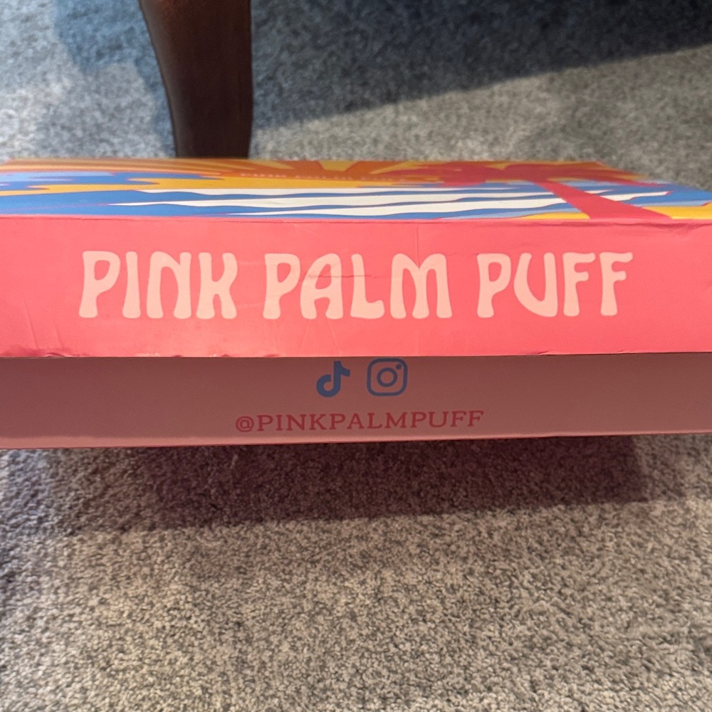Pink Palm Puff Decorative Box - Multicolor - Picture 3 of 7
